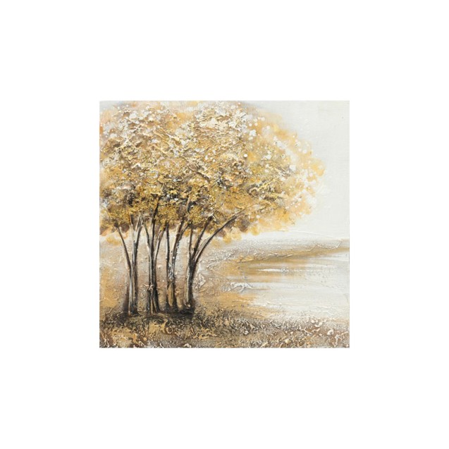 ΠΙΝΑΚΑΣ ΚΑΜΒΑΣ ΧΡΥΣΟΣ ΜΕ 4 ΔΕΝΤΡΑ ΕΝΩΜΕΝΑ 40x40CM 18/KIB – Δημιουργεί αίσθηση πολυτέλειας χωρίς κόπο | iroots.gr