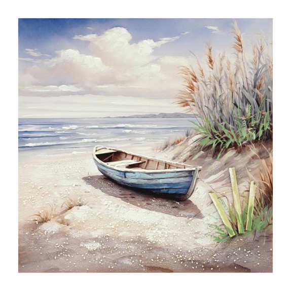 ΠΙΝΑΚΑΣ ΚΑΜΒΑΣ ΜΠΛΕ ΜΕ ΚΑΡΑΒΙ ΣΤΗΝ ΣΤΕΡΙΑ 80x80CM 8/KIB – Προσφέρει μοναδική αισθητική | iroots.gr