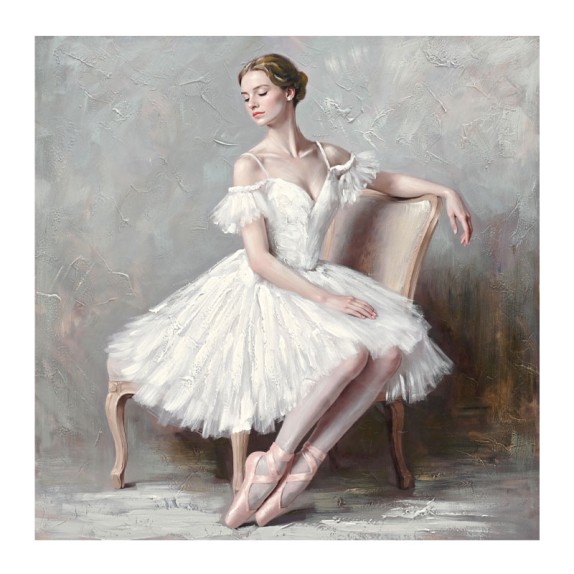 ΠΙΝΑΚΑΣ ΚΑΜΒΑΣ ΡΟΜΑΝΤΙΚΟ ΓΚΡΙ ΜΠΑΛΑΡΙΝΑ ΜΕ ΛΕΥΚΟ ΦΟΡΕΜΑ ΣΕ ΚΑΡΕΚΛΑ 80x80CM 8/KIB – Δίνει premium χαρακτήρα στο περιβάλλον | iroo