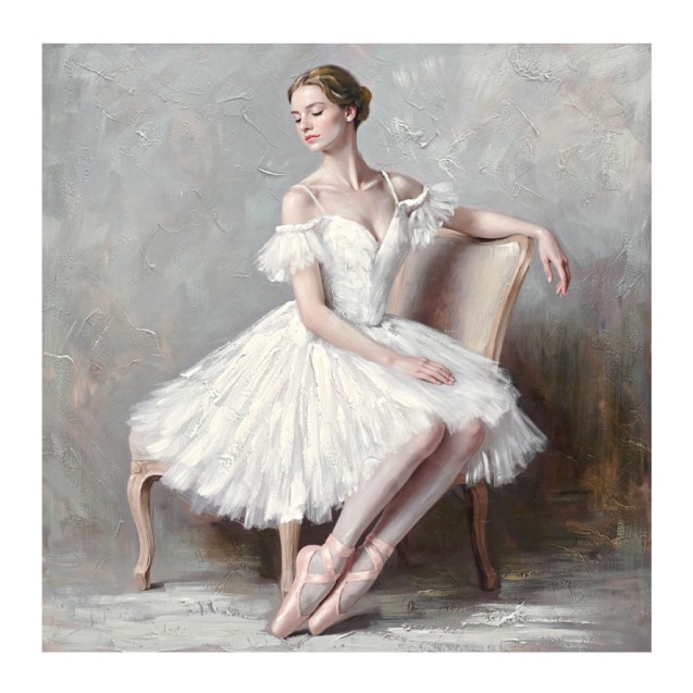 ΠΙΝΑΚΑΣ ΚΑΜΒΑΣ ΡΟΜΑΝΤΙΚΟ ΓΚΡΙ ΜΠΑΛΑΡΙΝΑ ΜΕ ΛΕΥΚΟ ΦΟΡΕΜΑ ΣΕ ΚΑΡΕΚΛΑ 80x80CM 8/KIB – Δίνει premium χαρακτήρα στο περιβάλλον | iroo