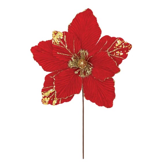 ΧΡΙΣΤΟΥΓΕΝNΙΑΤΙΚΟ ΠΙΚ ΛΟΥΛΟΥΔΙ ΚΟΚΚΙΝΟ/ΧΡΥΣΟ ME ΓΚΛΙΤΕΡ - Φ27cm Υ30cm 360/ΚΙΒ – Ταιριάζει σε κάθε μοντέρνο ή επαγγελματικό χώρο 