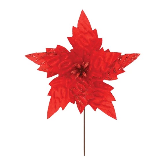 ΧΡΙΣΤΟΥΓΕΝNΙΑΤΙΚΟ ΠΙΚ ΑΛΕΞΑΝΔΡΙΝΟ ΚΟΚΚΙΝΟ -JOY- ΜΕ ΓΚΛΙΤΕΡ - Φ40cm Υ30cm 360/ΚΙΒ – Αναβαθμίζει άμεσα τον χώρο σου | iroots.gr