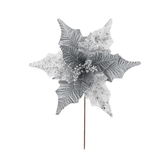 ΧΡΙΣΤΟΥΓΕΝΝΙΑΤΙΚΟ ΠΙΚ ΑΛΕΞΑΝΔΡΙΝΟ ΑΣΗΜΙ ΜΕ ΓΚΛΙΤΕΡ - Φ34cm Υ30cm 360/ΚΙΒ – Προσφέρει μοναδική αισθητική | iroots.gr