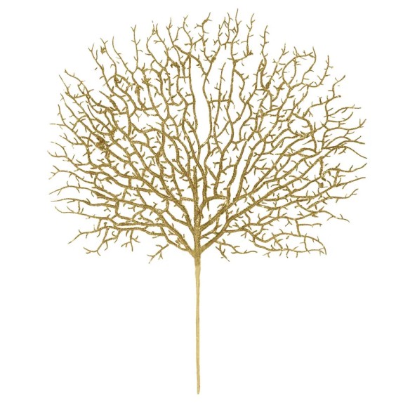 ΧΡΙΣΤΟΥΓΕΝNΙΑΤΙΚΟ ΚΛΑΔΙ ΚΟΡΑΛΙ ΧΡΥΣΟ ΜΕ ΓΚΛΙΤΕΡ - Φ50cm Υ41cm 360/ΚΙΒ – Δίνει premium χαρακτήρα στο περιβάλλον | iroots.gr