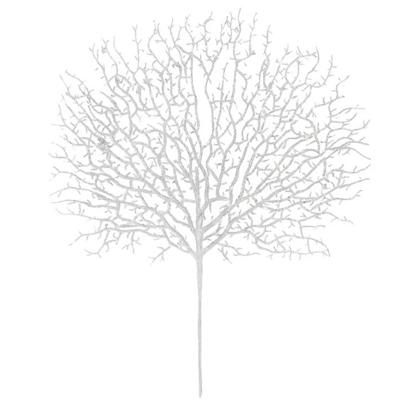 ΧΡΙΣΤΟΥΓΕΝNΙΑΤΙΚΟ ΚΛΑΔΙ ΚΟΡΑΛΙ ΛΕΥΚΟ ΜΕ ΓΚΛΙΤΕΡ - Φ50cm Υ41cm 360/ΚΙΒ – Αναβαθμίζει άμεσα τον χώρο σου | iroots.gr