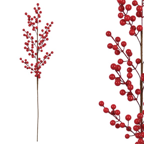 ΧΡΙΣΤΟΥΓΕΝΝΙΑΤΙΚΟ ΚΛΑΔΙ ME ΚΟΚΚΙΝΟΥΣ ΚΑΡΠΟΥΣ - 12x12x82cm 80/400ΚΙΒ – Δίνει premium χαρακτήρα στο περιβάλλον | iroots.gr