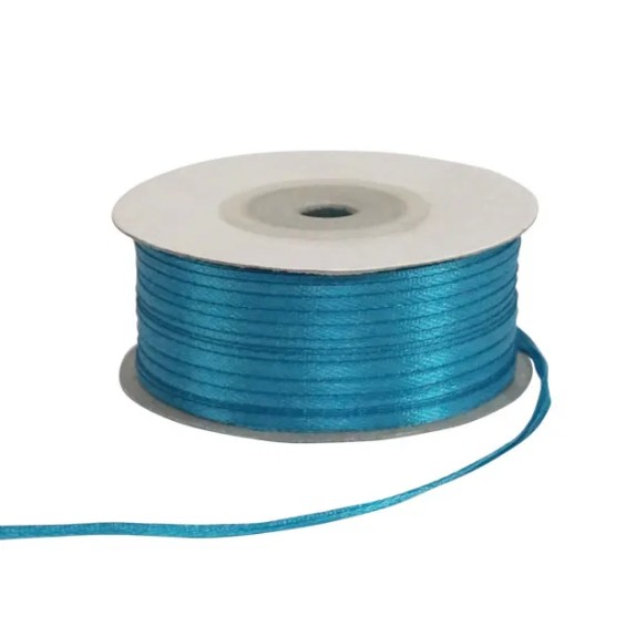 ΣΚΟΥΡΟ ΤΙΡΚΟΥΑΖ ΚΟΡΔΕΛΑ ΣΑΤΕΝ 100yd ΔΙΠΛΗΣ ΟΨΕΩΣ ΠΛΑΤΟΣ 3mm – Δημιουργεί αίσθηση πολυτέλειας χωρίς κόπο | iroots.gr