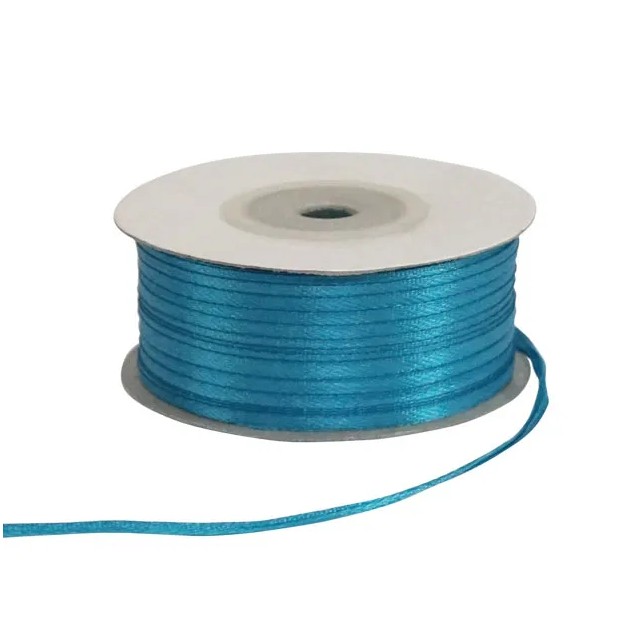 ΣΚΟΥΡΟ ΤΙΡΚΟΥΑΖ ΚΟΡΔΕΛΑ ΣΑΤΕΝ 100yd ΔΙΠΛΗΣ ΟΨΕΩΣ ΠΛΑΤΟΣ 3mm – Δημιουργεί αίσθηση πολυτέλειας χωρίς κόπο | iroots.gr