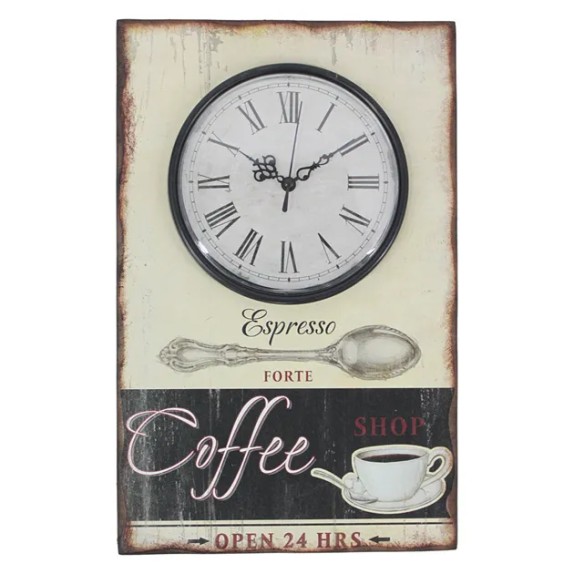 ΞΥΛΙΝΟ ΔΙΑΚΟΣΜΗΤΙΚΟ ΩΡΟΛΟΪ/ΤΖΑΜΙ - COFFEE 23x36cm 8/KIB – Ταιριάζει σε κάθε μοντέρνο ή επαγγελματικό χώρο | iroots.gr