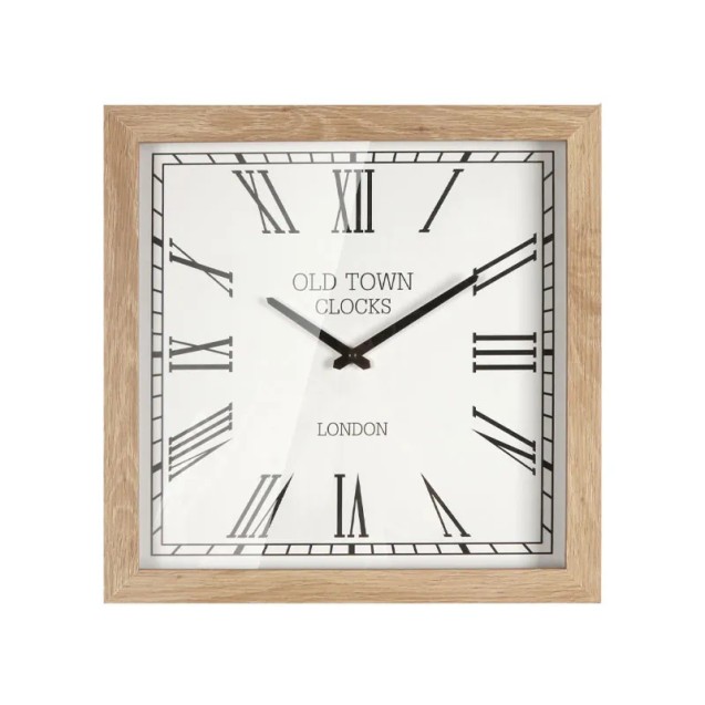 ΩΡΟΛΟΪ ΤΟΙΧΟΥ ΚΑΦΕ/ΛΕΥΚΟ ΤΕΤΡΑΓΩΝΟ ΜΕ ΓΥΑΛΙ & ΛΑΤΙΝΙΚΟΥΣ ΑΡΙΘΜΟΥΣ - 42x42x6cm 4/ΚΙΒ – Δίνει premium χαρακτήρα στο περιβάλλον | i