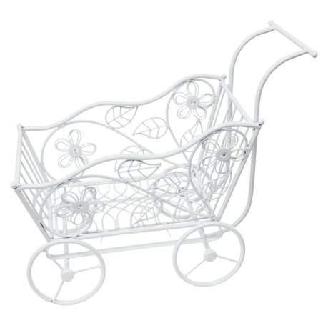 ΜΕΤΑΛΛΙΚΟ ΔΙΑΚΟΣΜΗΤΙΚΟ ΚΑΡΟΤΣΙ ΛΕΥΚΟ 53x22x40cm – Προσφέρει μοναδική αισθητική | iroots.gr