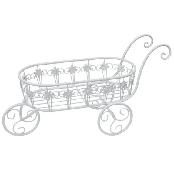 ΜΕΤΑΛΛΙΚΟ ΔΙΑΚΟΣΜΗΤΙΚΟ ΚΑΡΟΤΣΙ ΛΕΥΚΟ 60x27x20cm – Αναβαθμίζει άμεσα τον χώρο σου | iroots.gr