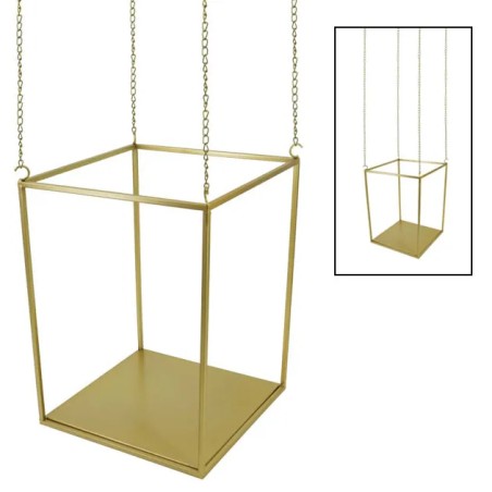 ΜΕΤΑΛΛΙΚΟ ΚΡΕΜΑΣΤΟ ΣΤΑΝΤ - ΧΡΥΣΟ / 4 ΑΛΥΣΙΔΕΣ 30x40x140cm – Δίνει premium χαρακτήρα στο περιβάλλον | iroots.gr