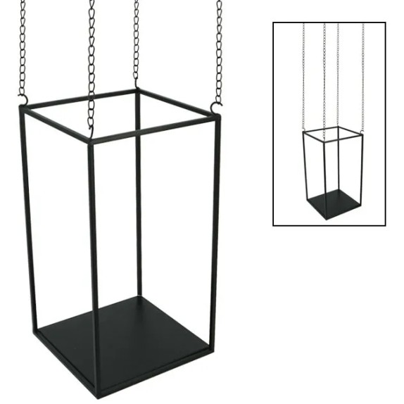 ΜΕΤΑΛΛΙΚΟ ΚΡΕΜΑΣΤΟ ΣΤΑΝΤ - ΜΑΥΡΟ / 4 ΑΛΥΣΙΔΕΣ 25x45x145cm – Δίνει premium χαρακτήρα στο περιβάλλον | iroots.gr