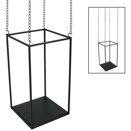 ΜΕΤΑΛΛΙΚΟ ΚΡΕΜΑΣΤΟ ΣΤΑΝΤ - ΜΑΥΡΟ / 4 ΑΛΥΣΙΔΕΣ 25x45x145cm – Δίνει premium χαρακτήρα στο περιβάλλον | iroots.gr