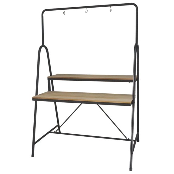 ΜΕΤΑΛΛΙΚΟ/ΞΥΛΙΝΟ ΣΤΑΝΤ ΜΑΥΡΟ ΜΕ ΠΑΓΚΟΥΣ 2 ΕΠΙΠΕΔΩΝ - 127x87x188cm 1/ΚΙΒ – Προσφέρει μοναδική αισθητική | iroots.gr