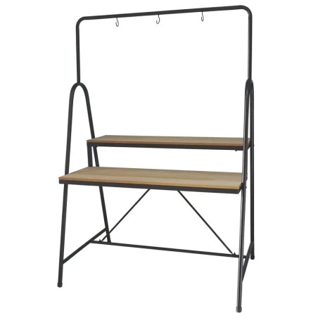 ΜΕΤΑΛΛΙΚΟ/ΞΥΛΙΝΟ ΣΤΑΝΤ ΜΑΥΡΟ ΜΕ ΠΑΓΚΟΥΣ 2 ΕΠΙΠΕΔΩΝ - 127x87x188cm 1/ΚΙΒ – Προσφέρει μοναδική αισθητική | iroots.gr