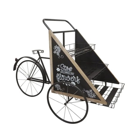 ΜΕΤΑΛΛΙΚΟ ΠΟΔΗΛΑΤΟ-ΚΑΡΟΤΣΙ 3ΚΥΚΛΟ ΣΚΑΛΙΕΡΑ ΛΟΥΛΟΥΔΙΩΝ ΜΑΥΡΟ - 175x80x114cm 1/ΚΙΒ – Ταιριάζει σε κάθε μοντέρνο ή επαγγελματικό χώ