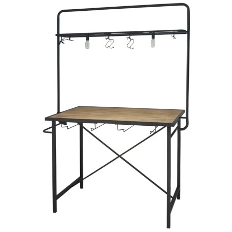 ΜΕΤΑΛΛΙΚΟ/ΞΥΛΙΝΟ ΠΑΓΚΟΣ-ΜΠΑΡ ΜΑΥΡΟ ΜΕ ΦΩΤΙΣΜΟ LED - 140x80x197cm 1/KIB – Ταιριάζει σε κάθε μοντέρνο ή επαγγελματικό χώρο | iroot