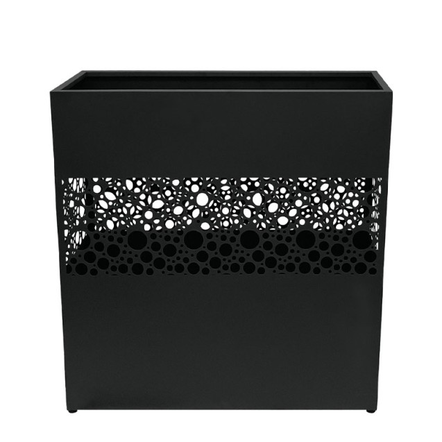 ΖΑΡΝΤΙΝΙΕΡΑ ΜΕΤΑΛΛΙΚΗ ΜΑΥΡΟ ΔΙΑΤΡΗΤΟ ΜΟΤΙΒΟ ΚΥΚΛΟΙ - 100x30x100cm – Δίνει premium χαρακτήρα στο περιβάλλον | iroots.gr