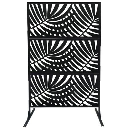 ΔΙΑΧΩΡΙΣΤΙΚΟ ΜΕΤΑΛΛΙΚΟ ΜΑΥΡΟ ΔΙΑΤΡΗΤΟ ΣΧΕΔΙΟ ΦΟΙΝΙΚΕΣ - ΡΥΘΜΙΣΗ ΥΨΟΥΣ 3 ΜΕΓΕΘΗ - 117x50x193cm – Αναβαθμίζει άμεσα τον χώρο σου |