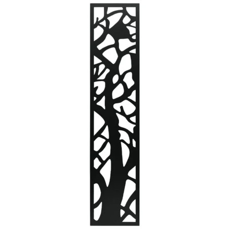 ΜΕΤΑΛΛΙΚΟ ΔΙΑΚΟΣΜΗΤΙΚΟ ΤΟΙΧΟΥ ΜΑΥΡΟ ΔΙΑΤΡΗΤΟ ΣΧΕΔΙΟ ΔΕΝΤΡΟ - 40x180x1.3cm 4/KIB – Ταιριάζει σε κάθε μοντέρνο ή επαγγελματικό χώρ