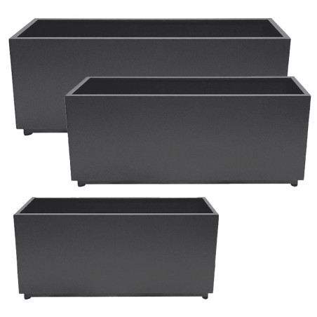 ΖΑΡΝΤΙΝΙΕΡΑ ΜΕΤΑΛΛΙΚΗ ΣΕΤ/3 ΑΝΘΡΑΚΙ ΟΡΘΟΓΩΝΙΟ - L:120x35x50, M:100x30x45, S:80x25x40cm – Αναβαθμίζει άμεσα τον χώρο σου | iroots