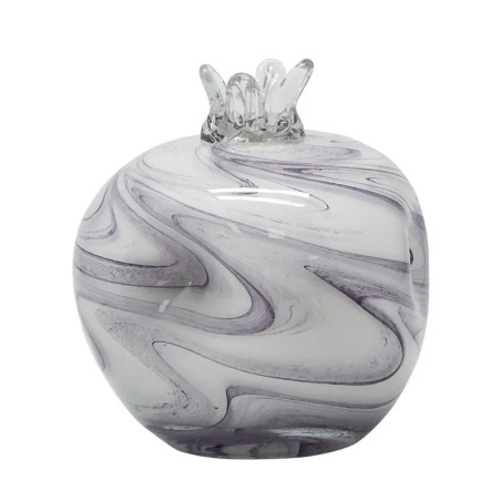 ΡΟΔΙ ΑΠΟ ΦΥΣΗΤΟ ΓΥΑΛΙ ΛΕΥΚΟ ΜΕ ΜΩΒ ΝΕΡΑ - Φ12x12.5cm 12/ΚΙΒ – Προσφέρει μοναδική αισθητική | iroots.gr