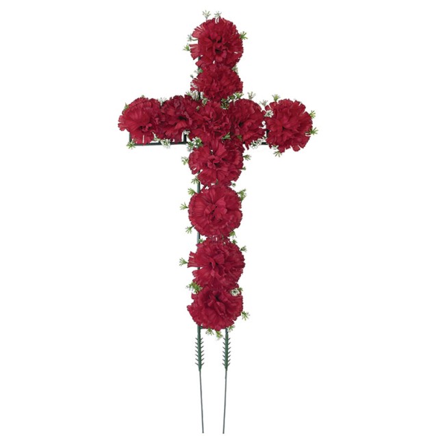 ΣΤΑΥΡΟΣ ΑΝΘΕΩΝ ΜΕ KOKKINA ΓΑΡΥΦΑΛΛΑ - Y55cm 40/120ΚIΒ – Ταιριάζει σε κάθε μοντέρνο ή επαγγελματικό χώρο | iroots.gr