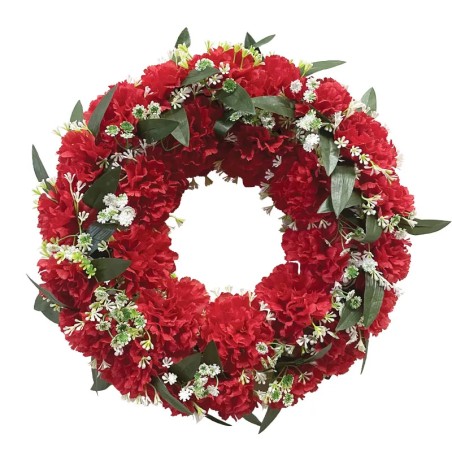 ΣΤΕΦΑΝΙ ΛΟΥΛΟΥΔΙΩΝ ΚΟΚΚΙΝΑ ΓΑΡΥΦΑΛΛΑ - Φ46cm 16/ΚΙΒ – Προσφέρει μοναδική αισθητική | iroots.gr