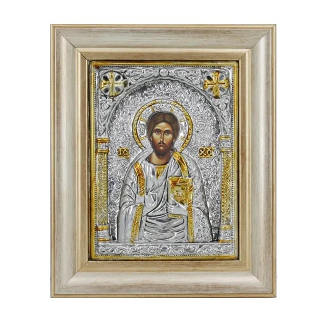 ΕΙΚΟΝΑ ΑΛΟΥΜΙΝΙΟΥ ΙΗΣΟΥΣ ΧΡΙΣΤΟΣ - ΜΕ ΧΡΥΣΟ - 21.5x26.5cm