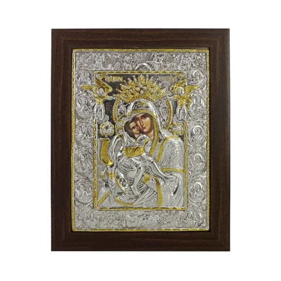 ΕΙΚΟΝΑ ΑΛΟΥΜΙΝΙΟΥ ΠΑΝΑΓΙΑ ΑΞΙΟΝ ΕΣΤΙ - ΜΕ ΧΡΥΣΟ - 28x36cm – Δίνει premium χαρακτήρα στο περιβάλλον | iroots.gr