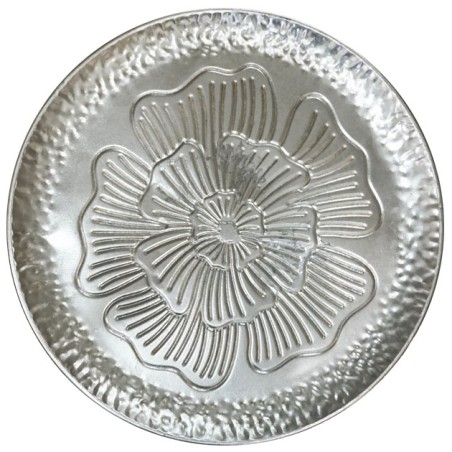 ΜΕΤΑΛΛΙΚΟΣ ΔΙΣΚΟΣ-ΤΡΑΠΕΖΑΚΙ ΑΣΗΜΙ ΣΤΡΟΓΓΥΛΟ Φ42x48cm 4/ΚΙΒ – Ταιριάζει σε κάθε μοντέρνο ή επαγγελματικό χώρο | iroots.gr