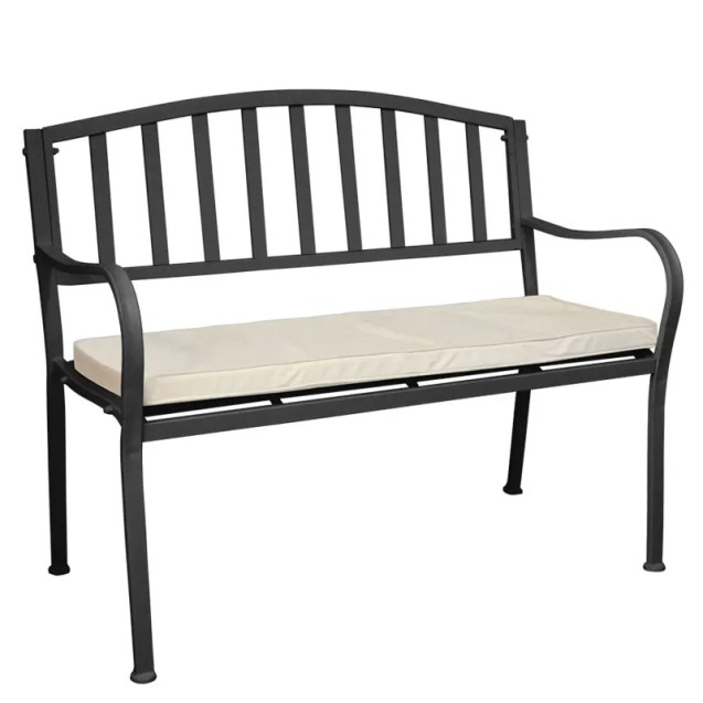 ΜΕΤΑΛΛΙΚΟ ΠΑΓΚΑΚΙ MΑΥΡΟ ΜΕ ΜΑΞΙΛΑΡΙ - 108x52x91cm 1/ΚΙΒ – Ταιριάζει σε κάθε μοντέρνο ή επαγγελματικό χώρο | iroots.gr