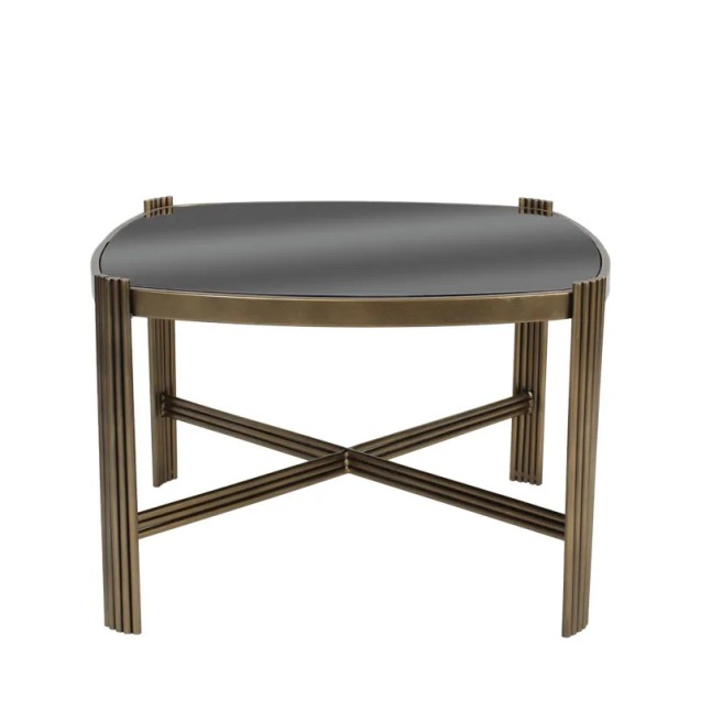 ΤΡΑΠΕΖΙ ΜΕΤΑΛΛΙΚΟ ΧΡΥΣΟ ΜΕ ΓΥΑΛΙ ΣΤΡΟΓΓΥΛΕΜΕΝΟ ΟΡΘΟΓΩΝΙΟ ΡΑΒΔΟΙ - 60x60x40cm 1/KIB – Προσφέρει μοναδική αισθητική | iroots.gr