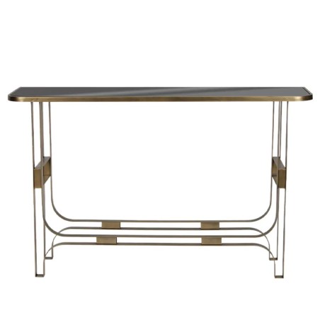 ΚΟΝΣΟΛΑ ΜΕΤΑΛΛΙΚΗ ΧΡΥΣΟ ΜΕ ΓΥΑΛΙ ΟΡΘΟΓΩΝΙΟ MODERN - 120x32x75cm 1/KIB – Ταιριάζει σε κάθε μοντέρνο ή επαγγελματικό χώρο | iroots