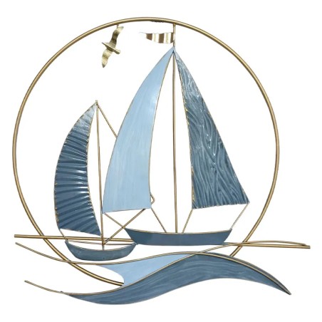 ΜΕΤΑΛΛΙΚΟ ΔΙΑΚΟΣΜΗΤΙΚΟ ΤΟΙΧΟΥ 2 ΚΑΡΑΒΑΚΙΑ ΣΤΟΝ ΗΛΙΟ - 65.4x62.9x4.4cm 4/KIB – Προσφέρει μοναδική αισθητική | iroots.gr