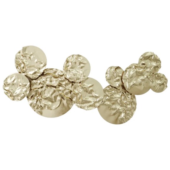 ΜΕΤΑΛΛΙΚΟ ΤΟΙΧΟΥ ΧΡΥΣΟ ΚΥΚΛΟΙ ΤΣΑΛΑΚΩΤΟ - 130.2x60.3x6.4cm 4/KIB – Προσφέρει μοναδική αισθητική | iroots.gr