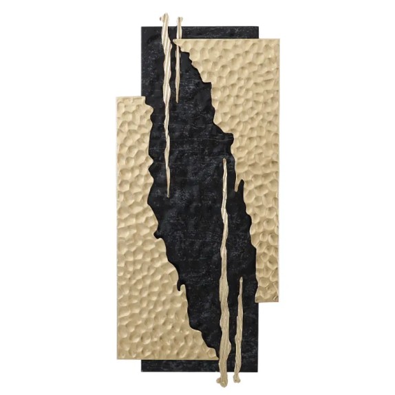 ΜΕΤΑΛΛΙΚΟ ΤΟΙΧΟΥ ΧΡΥΣΟ/ΜΑΥΡΟ ΣΦΥΡΗΛΑΤΟ ΑΦΗΡΗΜΕΝΟ - 33.7x78.7x2.5cm 4/KIB – Δίνει premium χαρακτήρα στο περιβάλλον | iroots.gr