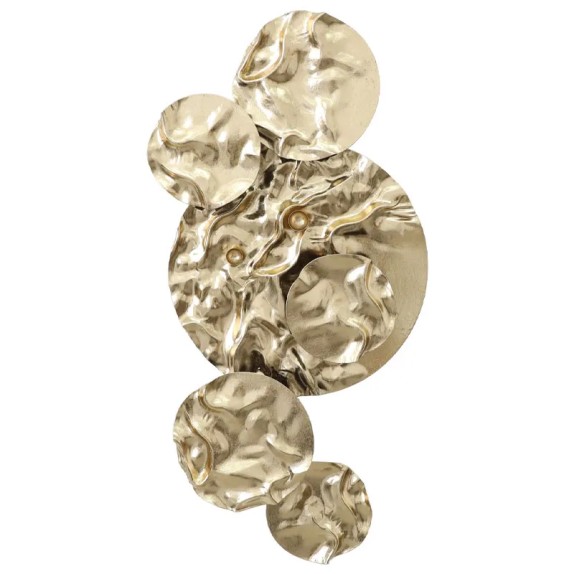 ΜΕΤΑΛΛΙΚΟ ΤΟΙΧΟΥ ΧΡΥΣΟ ΚΥΚΛΟΙ ΤΣΑΛΑΚΩΤΟ - 41.3x81.9x5.1cm 4/KIB – Δίνει premium χαρακτήρα στο περιβάλλον | iroots.gr