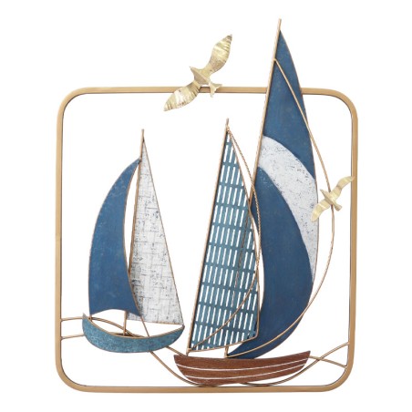 ΜΕΤΑΛΛΙΚΟ ΔΙΑΚΟΣΜΗΤΙΚΟ ΤΟΙΧΟΥ 2 ΚΑΡΑΒΙΑ ΚΑΙ ΠΟΥΛΙΑ - 50.2x61x4.4cm 4/ΚΙΒ – Δημιουργεί αίσθηση πολυτέλειας χωρίς κόπο | iroots.gr