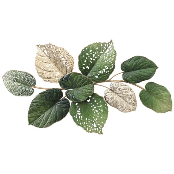 ΜΕΤΑΛΛΙΚΟ ΔΙΑΚΟΣΜΗΤΙΚΟ ΤΟΙΧΟΥ ΜΕ ΦΥΛΛΑ - 84.5x46.4x5.7cm 4/ΚΙΒ – Δίνει premium χαρακτήρα στο περιβάλλον | iroots.gr