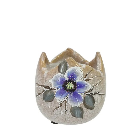 ΑΥΓΟ/ΚΟΥΠ ΚΕΡΑΜΙΚΟ ΕΚΡΟΥ ΖΩΓΡΑΦΙΣΜΕΝΟ ΠΕΤΑΛΟΥΔΑ ΜΙΚΡΟ - Φ10x10cm 4/48ΚΙΒ – Ταιριάζει σε κάθε μοντέρνο ή επαγγελματικό χώρο | iro