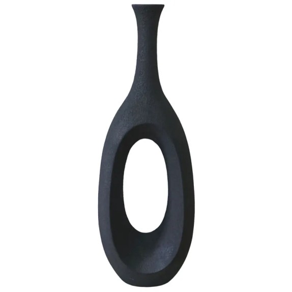 FIBERGLASS ΒΑΖΟ ΜΑΥΡΟ ΠΑΓΟΥ ΜΕ ΤΡΥΠΑ - 28x39x111cm 1/ΚΙΒ – Αναβαθμίζει άμεσα τον χώρο σου | iroots.gr