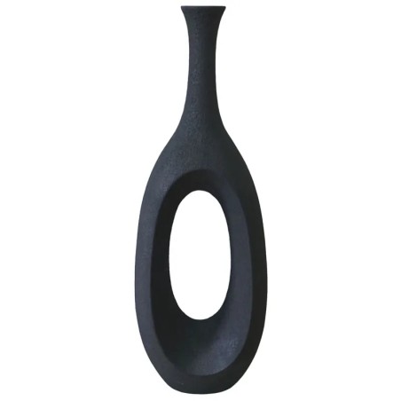 FIBERGLASS ΒΑΖΟ ΜΑΥΡΟ ΠΑΓΟΥ ΜΕ ΤΡΥΠΑ - 28x39x111cm 1/ΚΙΒ – Αναβαθμίζει άμεσα τον χώρο σου | iroots.gr