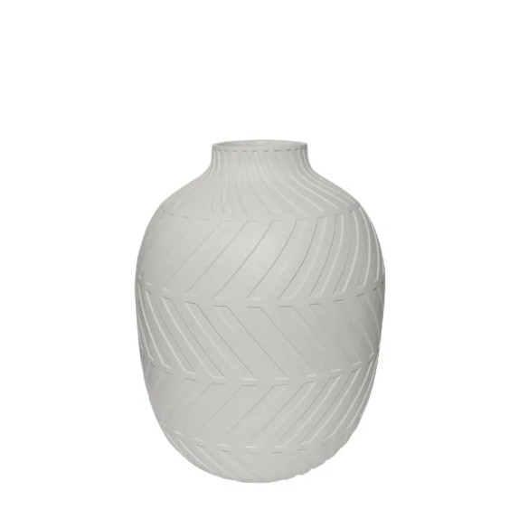 FIBERGLASS ΒΑΖΟ ΛΕΥΚΟ ΜΑΤ / ΑΝΑΓΛΥΦΟ ΜΟΤΙΒΟ - Φ34x45cm 1/ΚΙΒ – Αναβαθμίζει άμεσα τον χώρο σου | iroots.gr