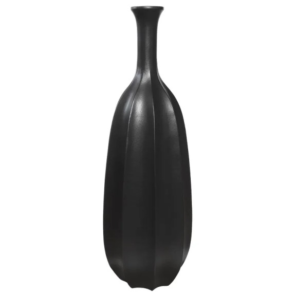 FIBERGLASS ΒΑΖΟ ΜΑΥΡΟ ΠΑΓΟΥ / ΚΑΘΕΤΕΣ ΠΤΥΧΕΣ - Φ42x120cm 1/KIB – Δημιουργεί αίσθηση πολυτέλειας χωρίς κόπο | iroots.gr