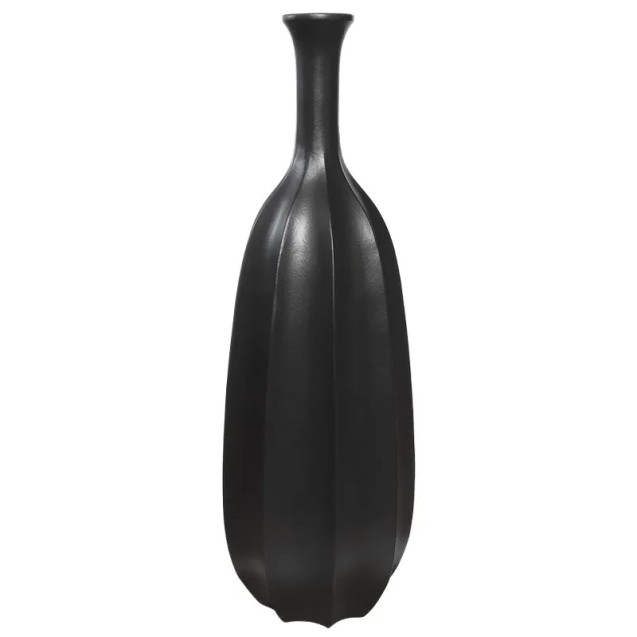 FIBERGLASS ΒΑΖΟ ΜΑΥΡΟ ΠΑΓΟΥ / ΚΑΘΕΤΕΣ ΠΤΥΧΕΣ - Φ42x120cm 1/KIB – Δημιουργεί αίσθηση πολυτέλειας χωρίς κόπο | iroots.gr