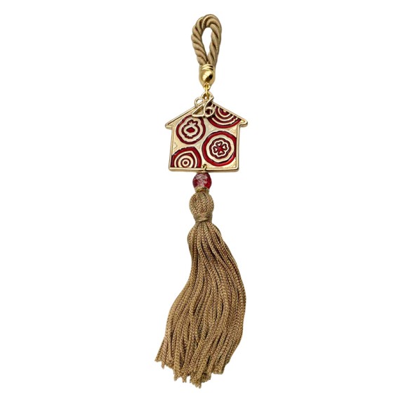 ΓΟΥΡΙ ΚΡΕΜΑΣΤΟ ΚΟΡΔΟΝΙ ΜΠΕΖ ΜΕ ΣΠΙΤΙ ΣΜΑΛΤΟ ΧΡΥΣΟ - Y20cm – Δίνει premium χαρακτήρα στο περιβάλλον | iroots.gr