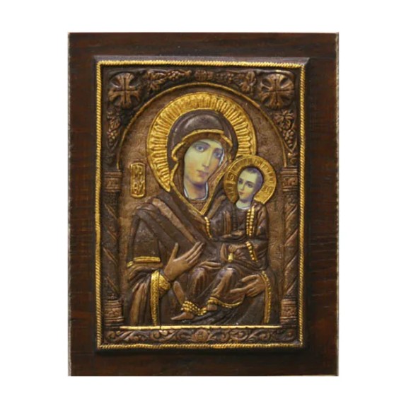 ΞΥΛΙΝΗ ΑΝΑΓΛΥΦΗ ΕΙΚΟΝΑ ΠΑΝΑΓΙΑ ΟΔΗΓΗΤΡΙΑ - 18x23.2cm – Δημιουργεί αίσθηση πολυτέλειας χωρίς κόπο | iroots.gr